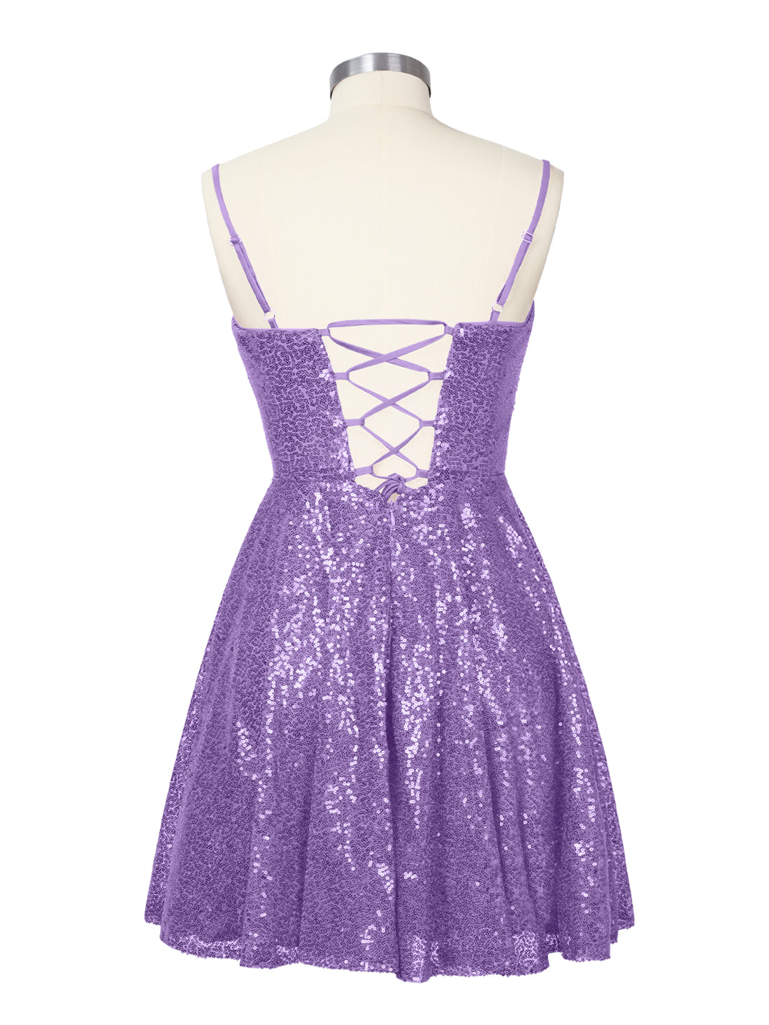 Sequin Scoop Neckline Mini Dress 