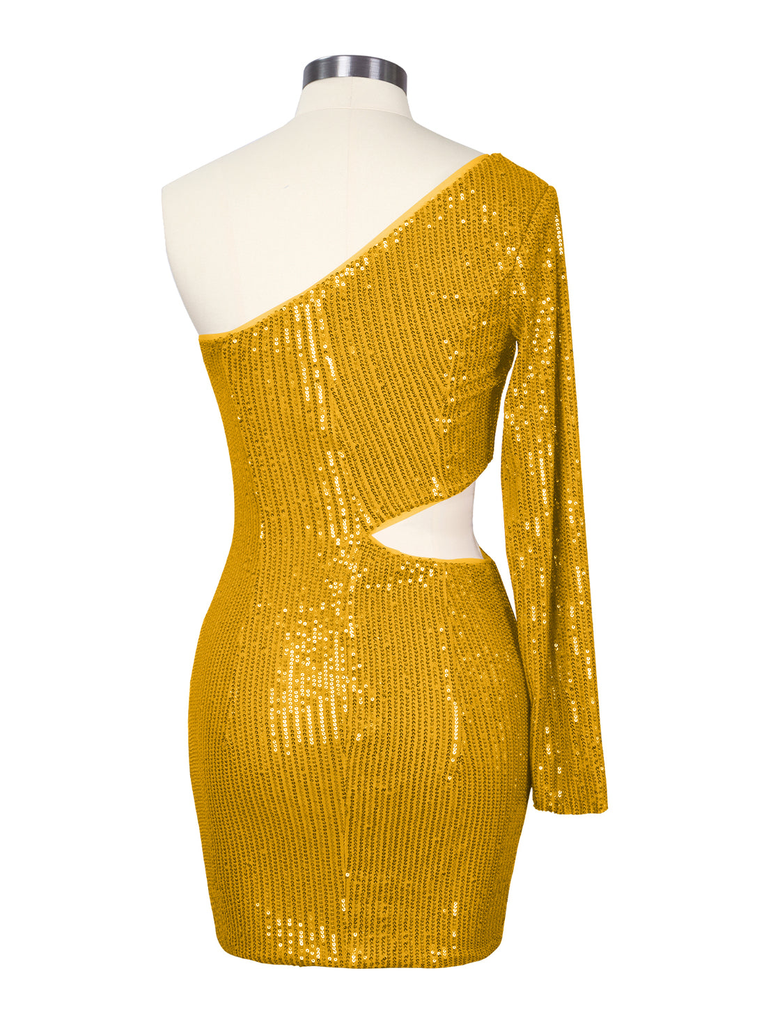 Waist Cutout One Shoulder Mini Dress 