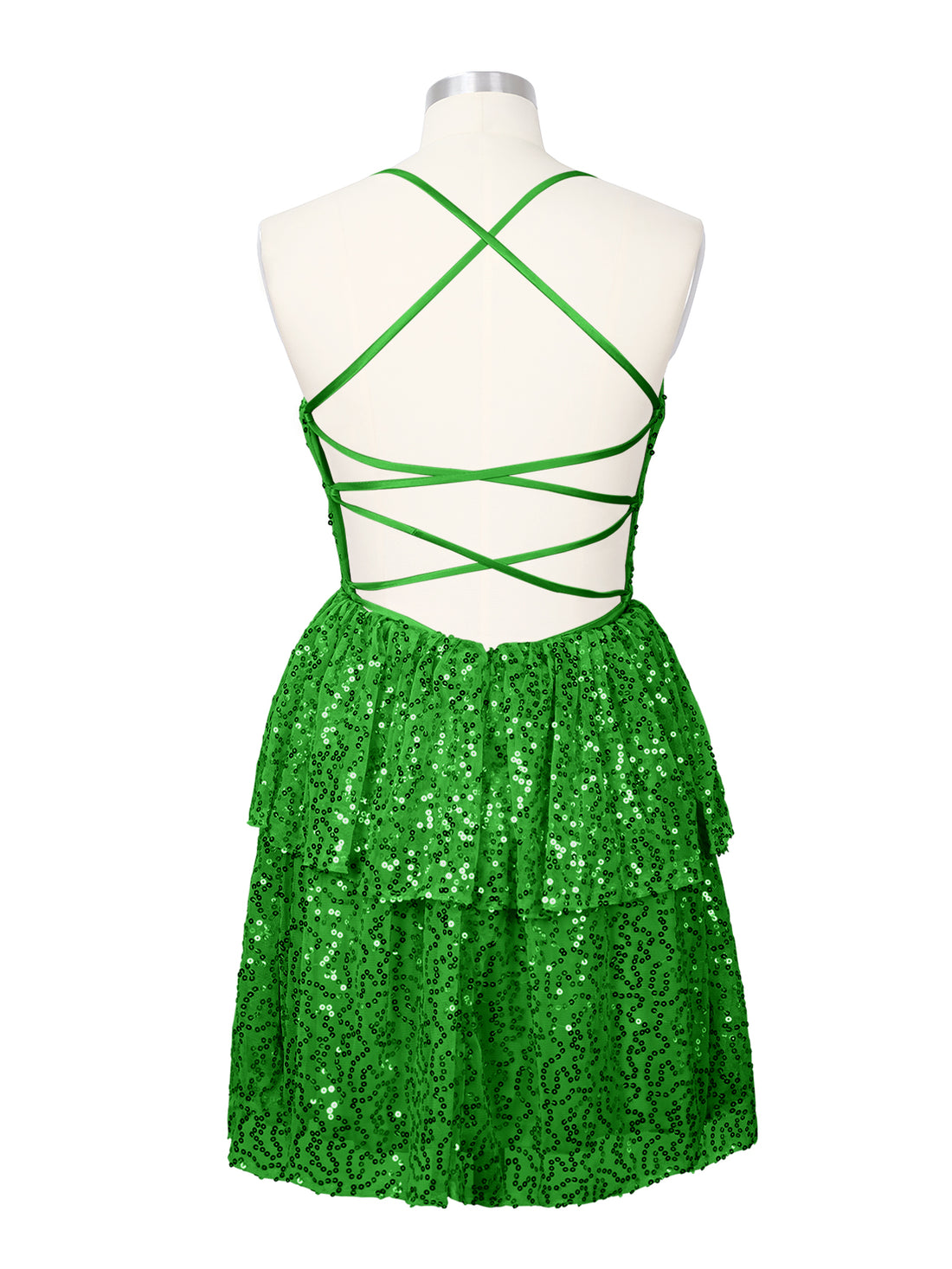 Sequined Halter Flare Mini Dress 