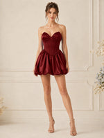 Sweetheart Homecoming Dress with Bubble Skirt 