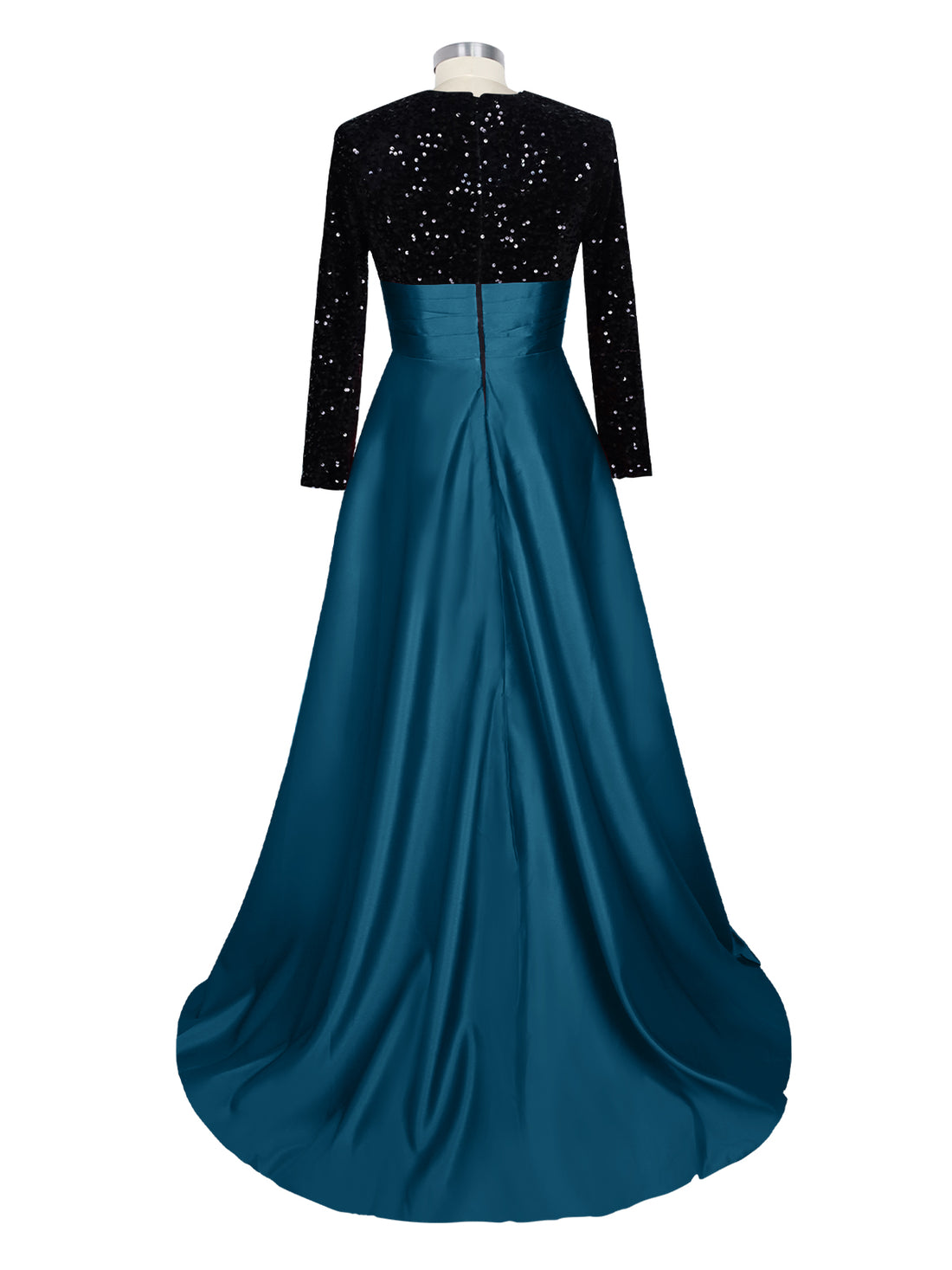 Sequin Jewel Neckline Prom Dress 