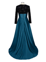 Sequin Jewel Neckline Prom Dress 