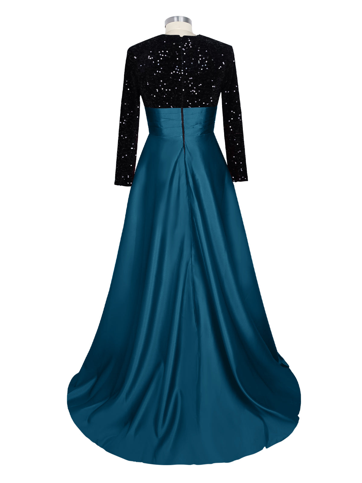 Sequin Jewel Neckline Prom Dress 