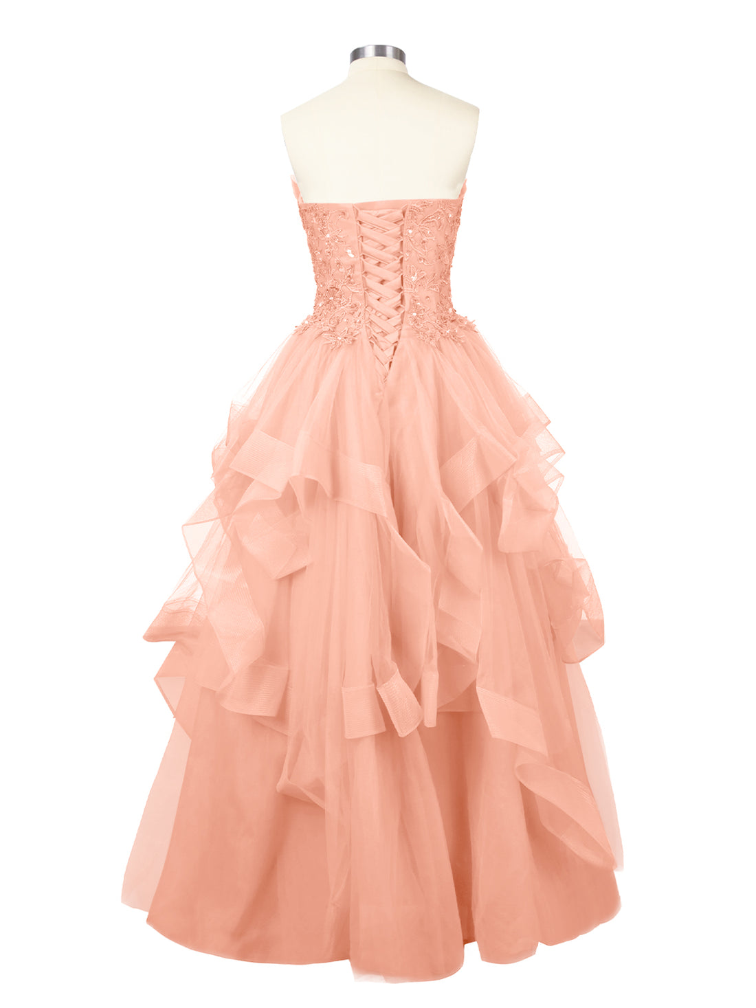 Tiered Strapless Prom Dress 