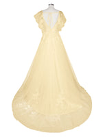Illusion Tulle Applique Wedding Dress 