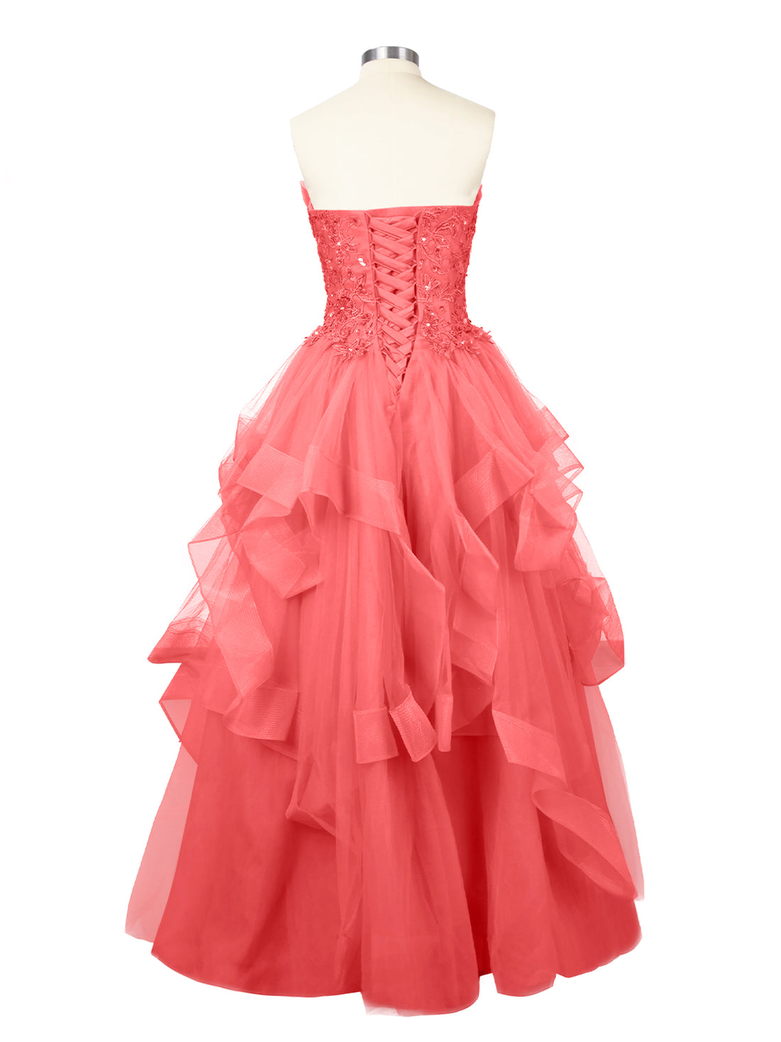 Tiered Strapless Prom Dress 