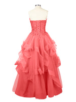 Tiered Strapless Prom Dress 