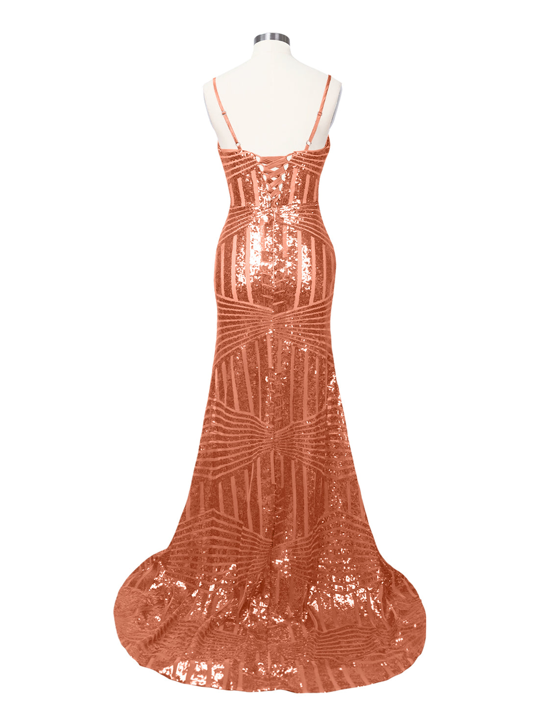 Geometric Sequin Prom Dress 
