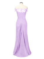Off-Shoulder Chiffon Sheath Dress 