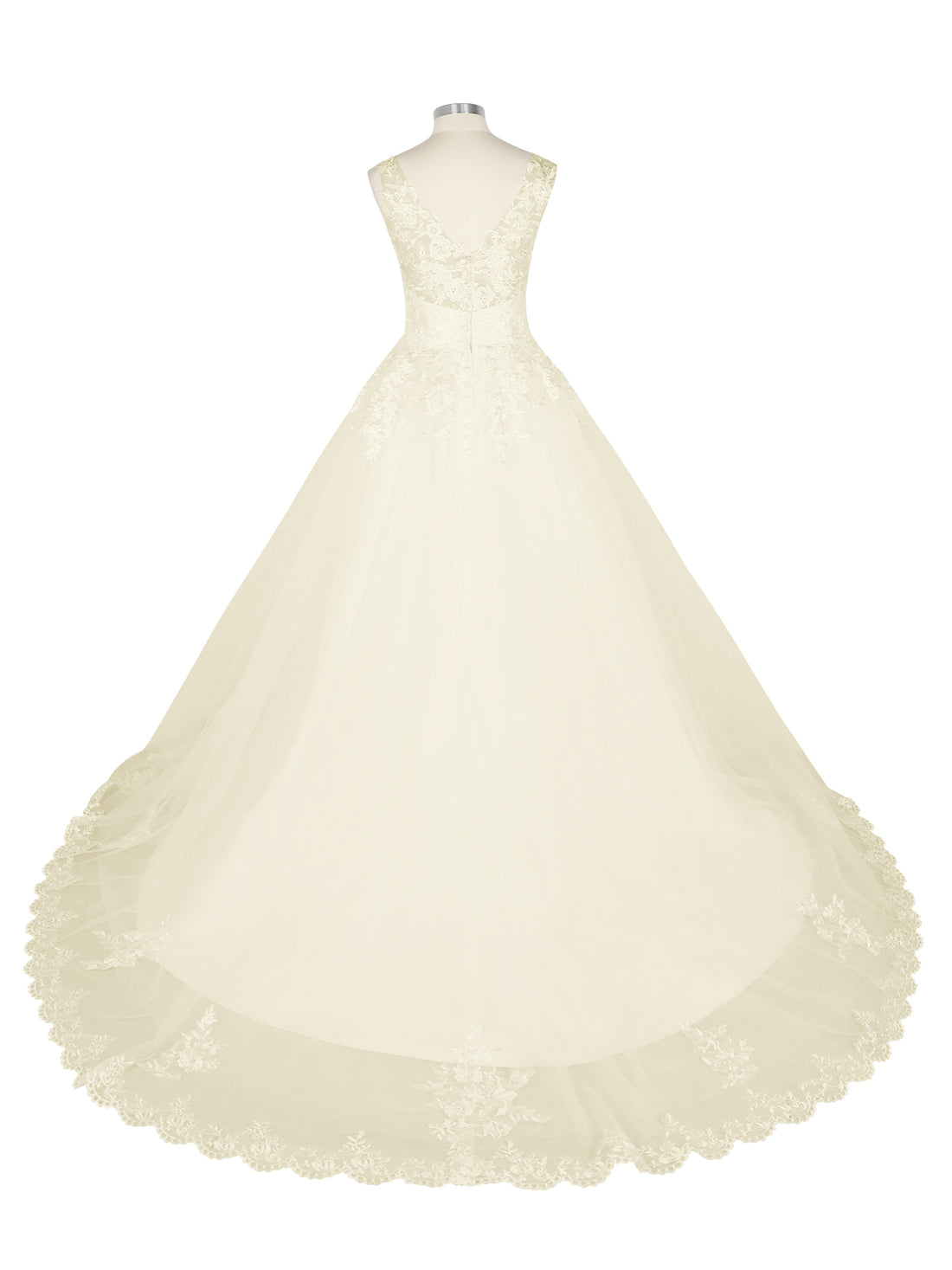 Wide Straps Applique Wedding Dress 