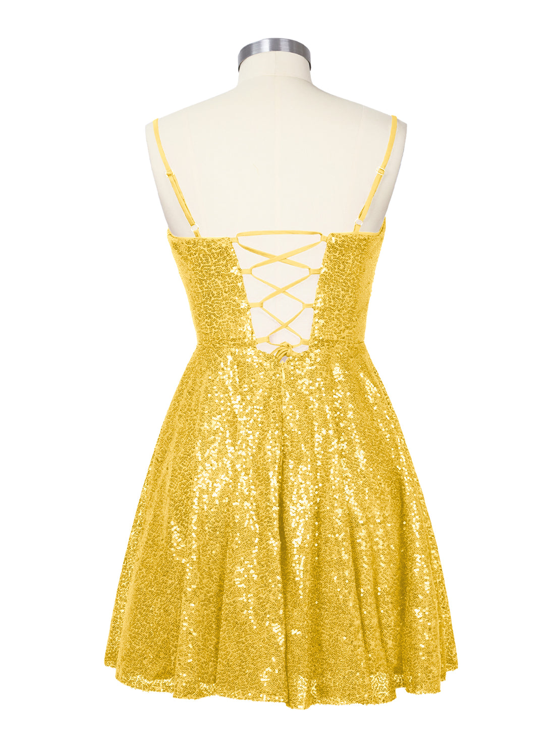 Sequin Scoop Neckline Mini Dress 