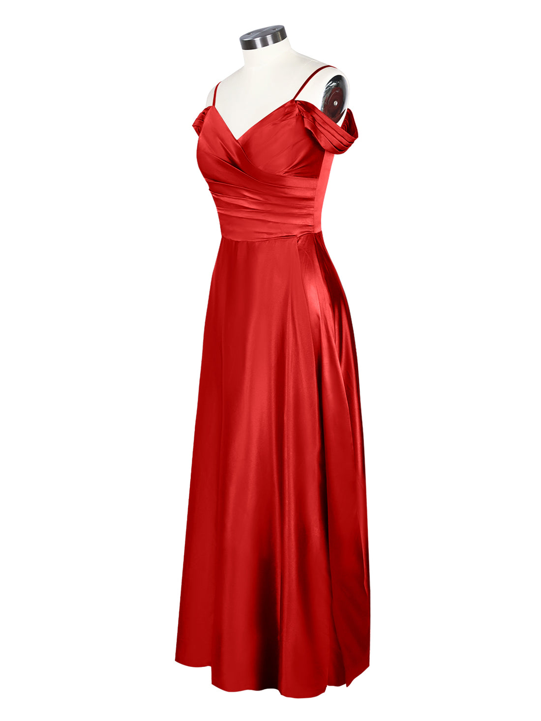 Silk-Like Pleated Prom Dress 