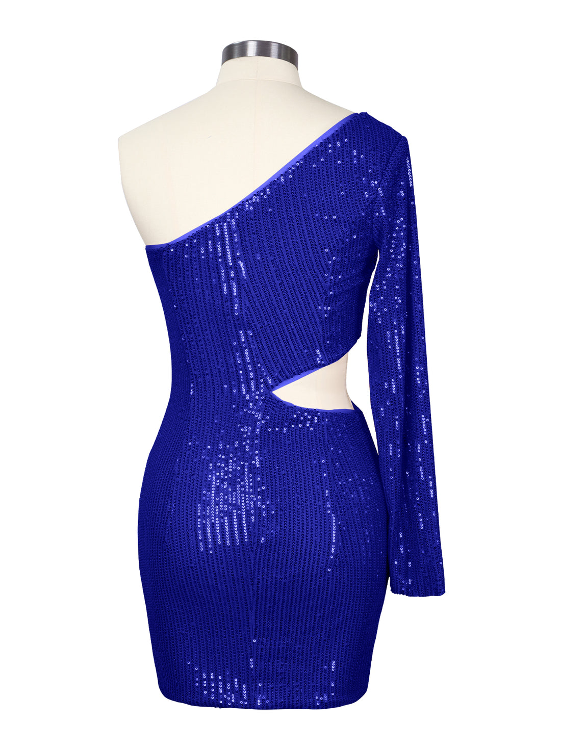 Waist Cutout One Shoulder Mini Dress 