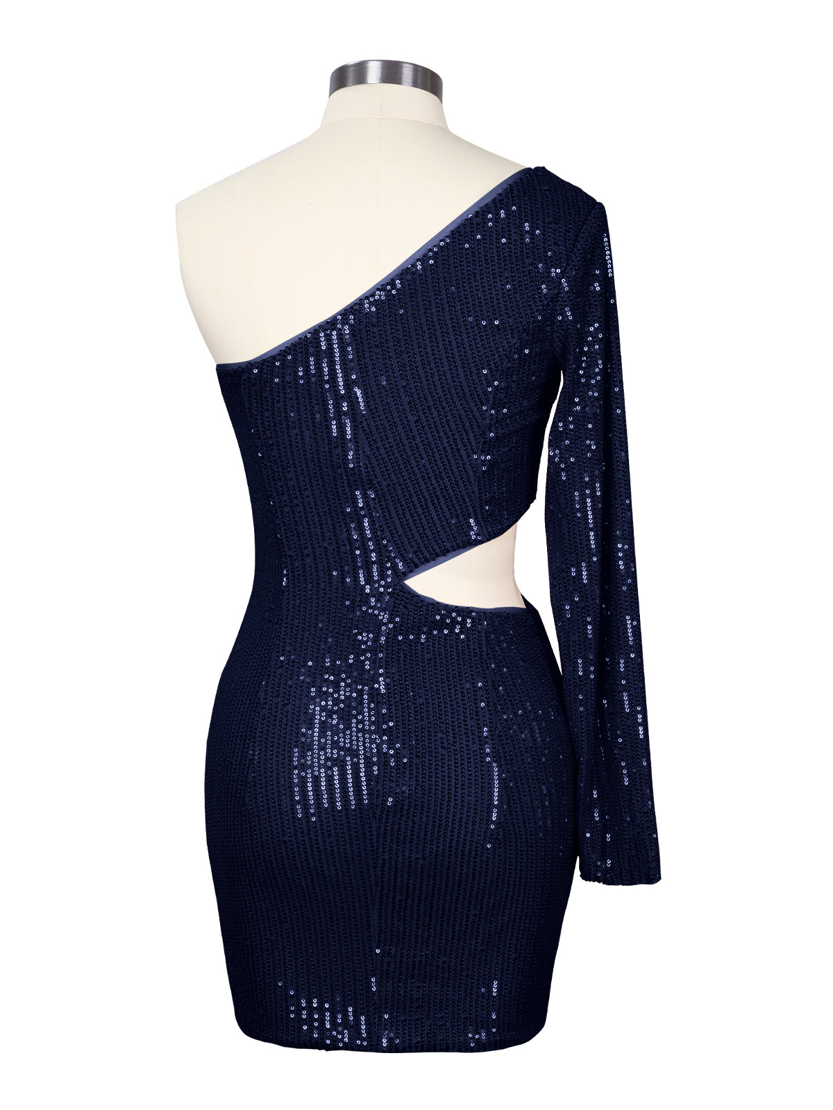 Waist Cutout One Shoulder Mini Dress 