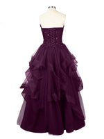 Tiered Strapless Prom Dress 