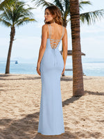 Sheath Prom Dress with Double Spaghetti Straps