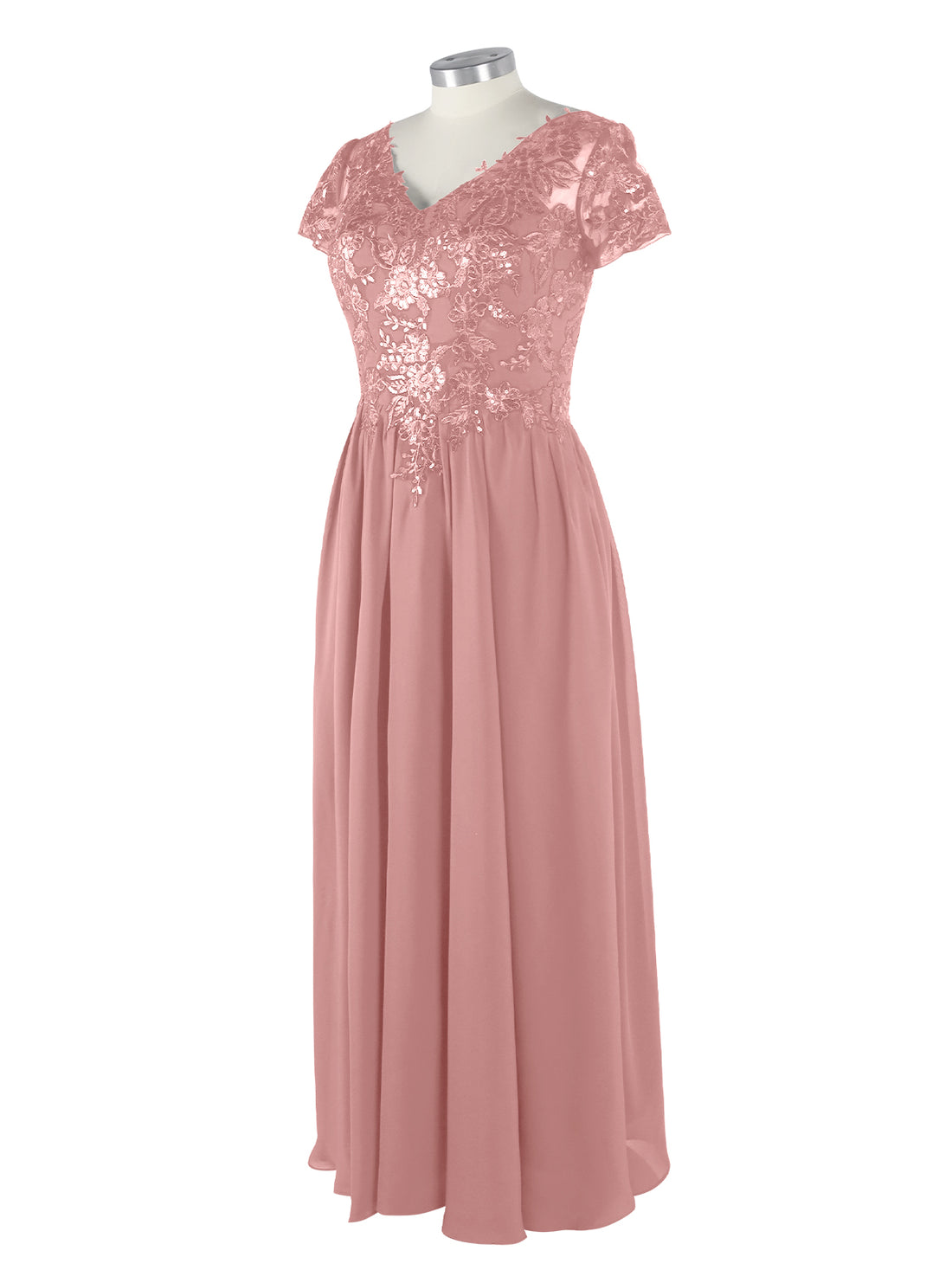 Short Sleeves Chiffon Dress 