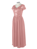 Short Sleeves Chiffon Dress 