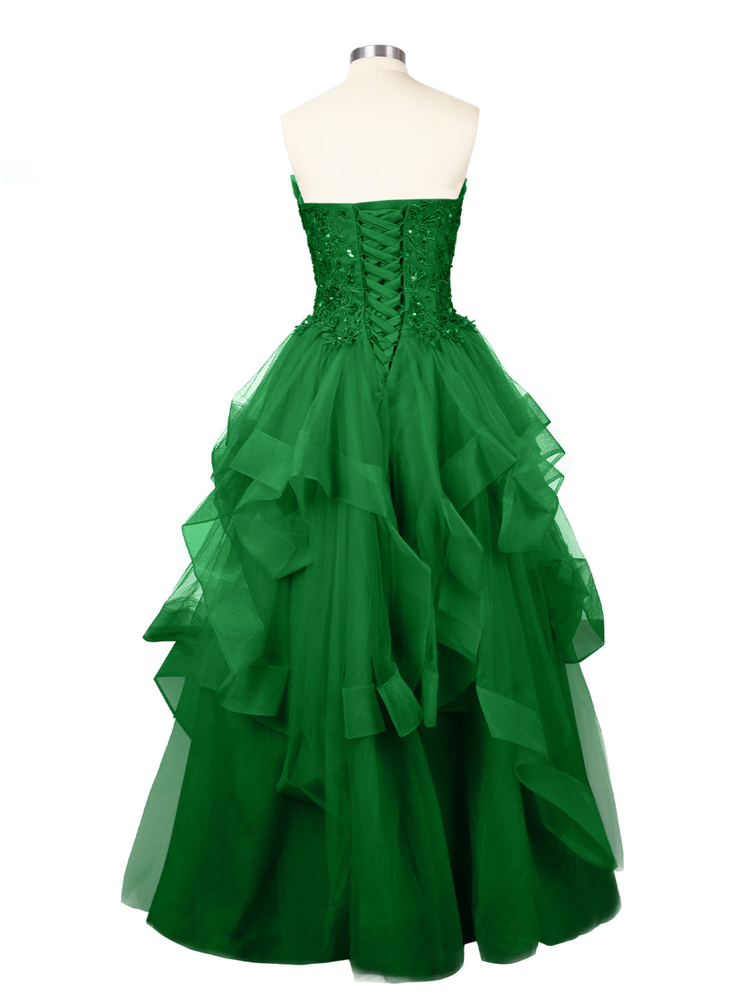 Tiered Strapless Prom Dress 