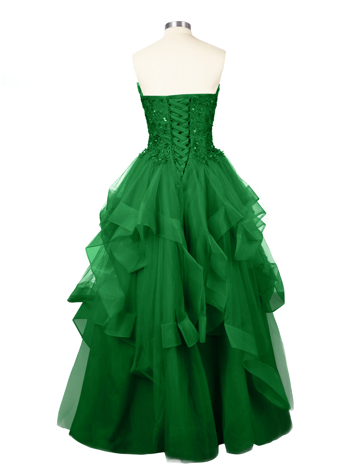Tiered Strapless Prom Dress 