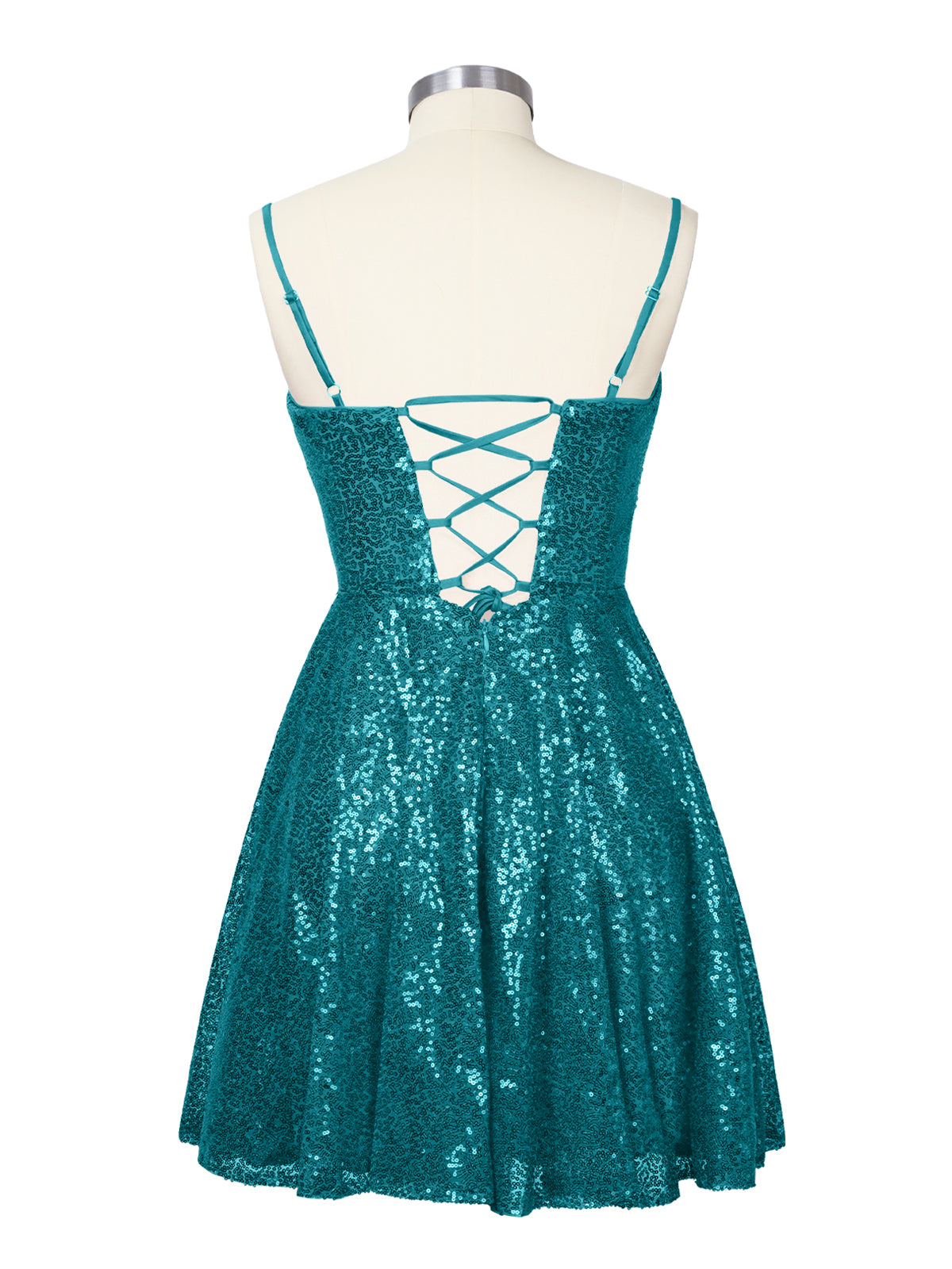 Sequin Scoop Neckline Mini Dress 