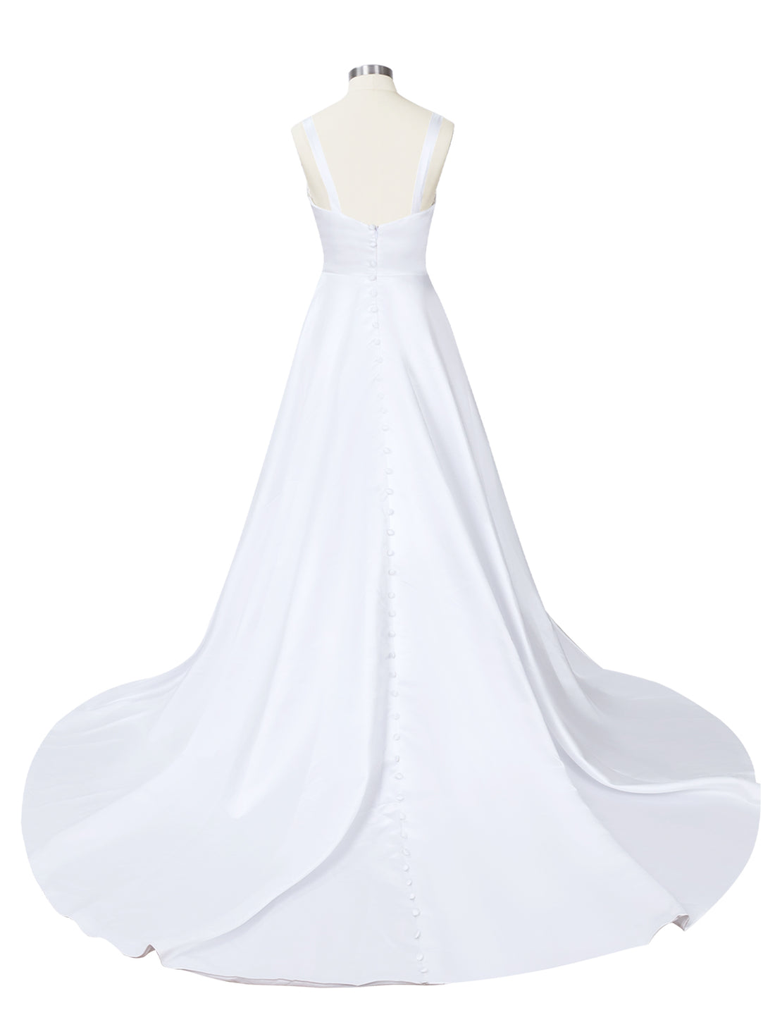 Sweetheart Satin Chapel Train Wedding Dress 