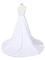 Sweetheart Satin Chapel Train Wedding Dress 