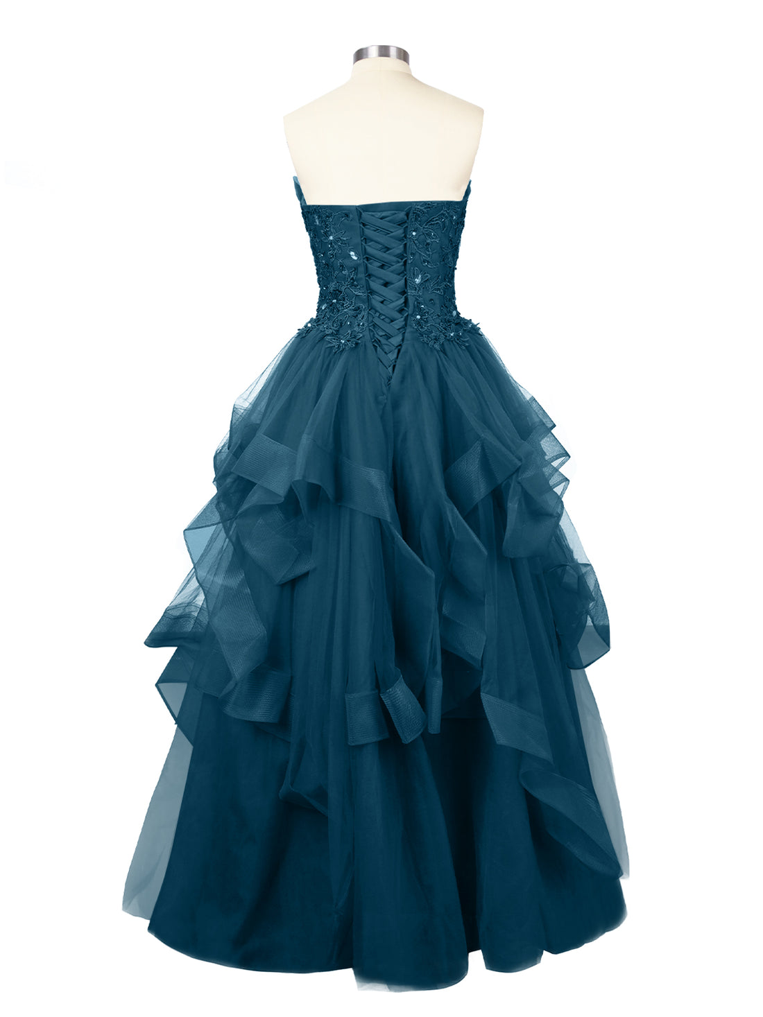 Tiered Strapless Prom Dress 