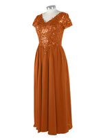 Short Sleeves Chiffon Dress 
