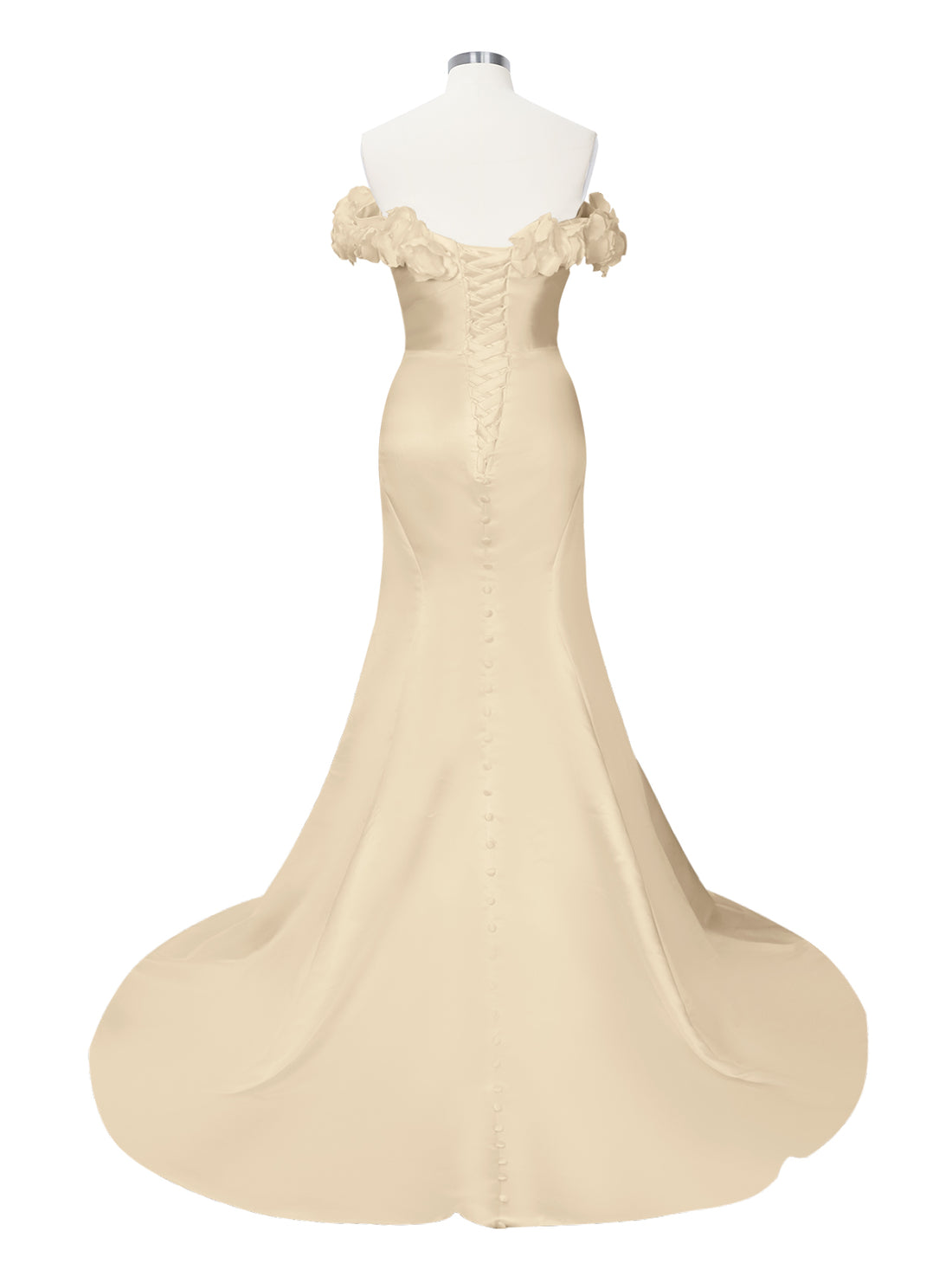 3D Floral Sheath Wedding Dress 