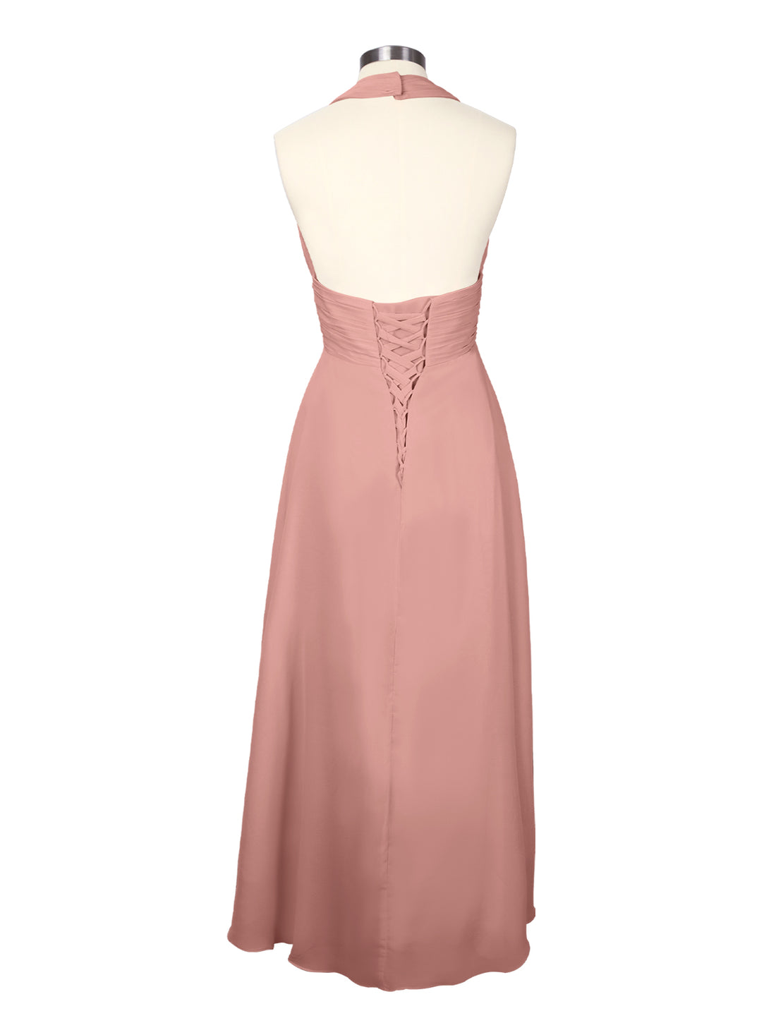 Ruched Halter Bridesmaid Dress 