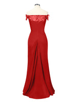 Off-Shoulder Chiffon Sheath Dress 
