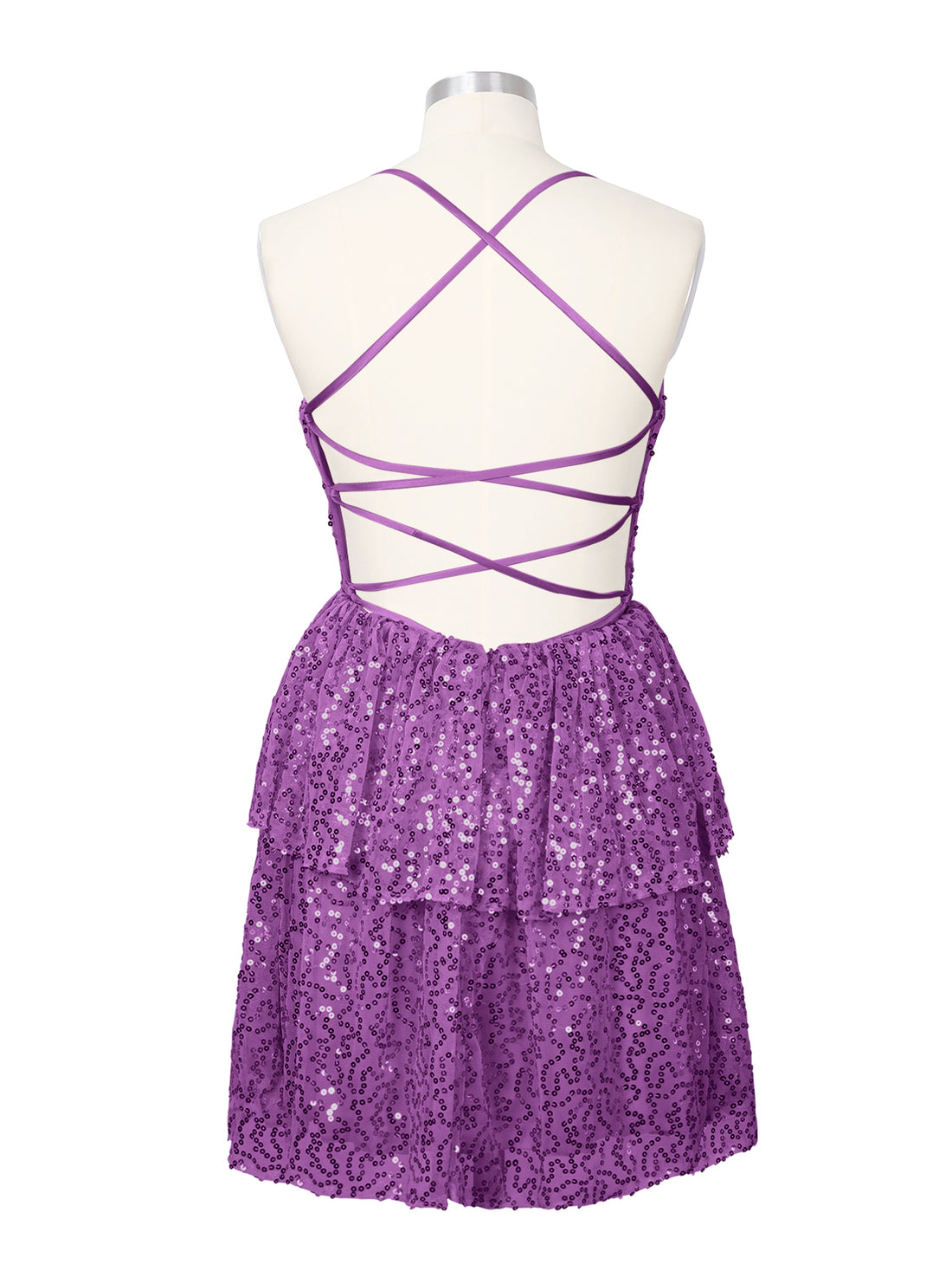 Sequined Halter Flare Mini Dress 