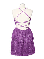 Sequined Halter Flare Mini Dress 