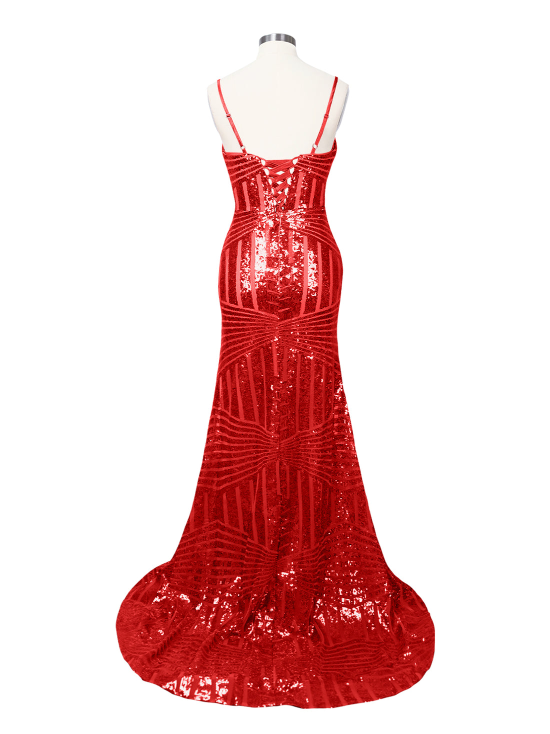 Geometric Sequin Prom Dress 