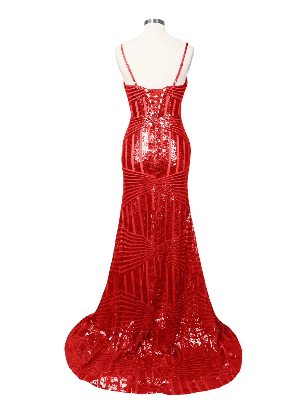 Geometric Sequin Prom Dress 