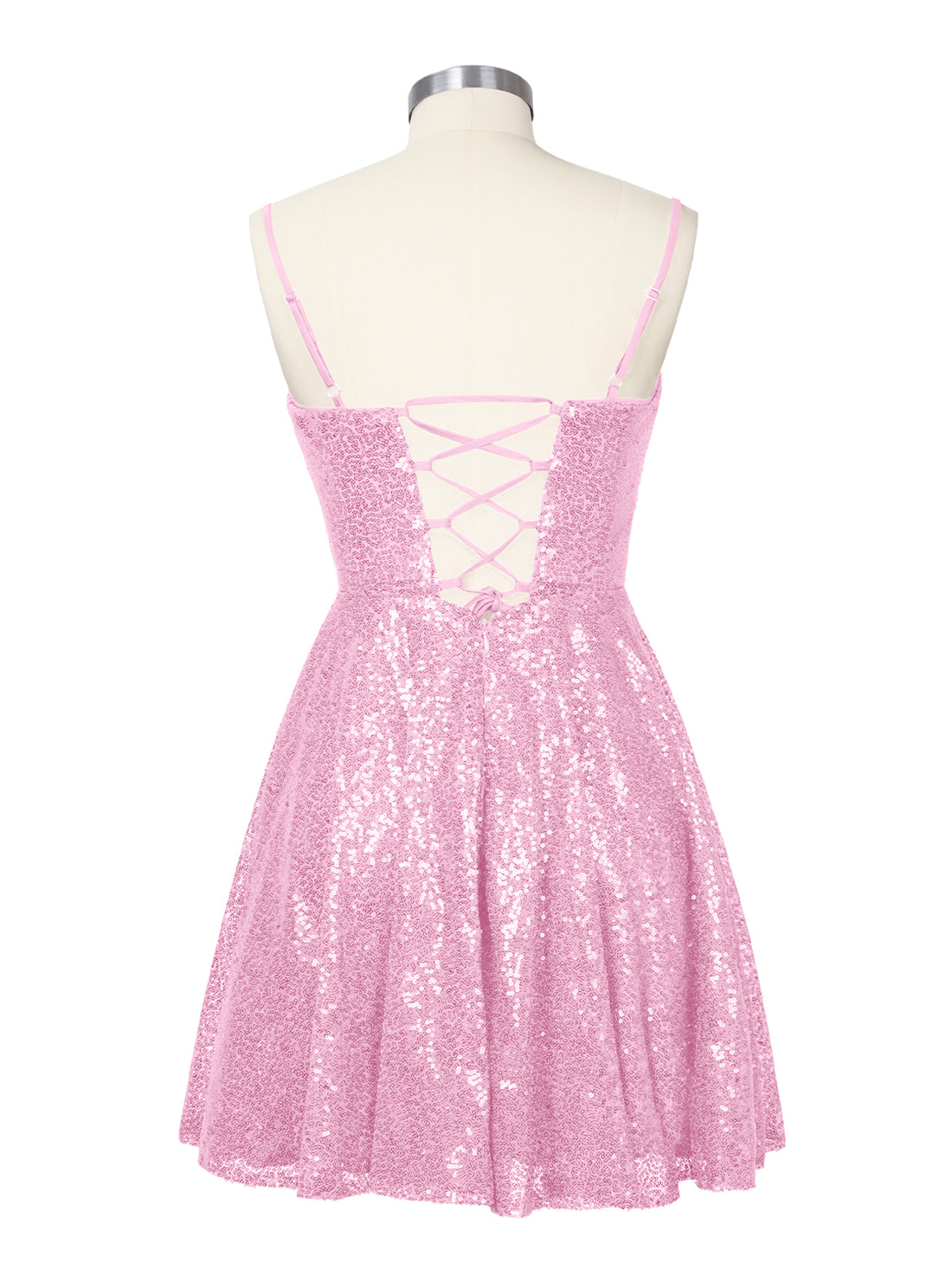 Sequin Scoop Neckline Mini Dress 