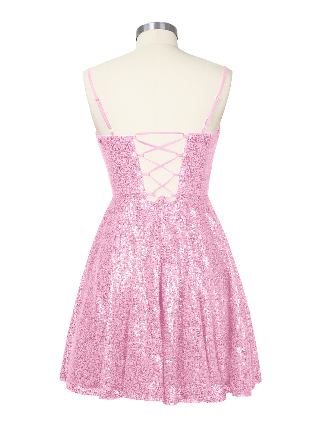 Sequin Scoop Neckline Mini Dress 