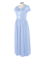 Short Sleeves Chiffon Dress 