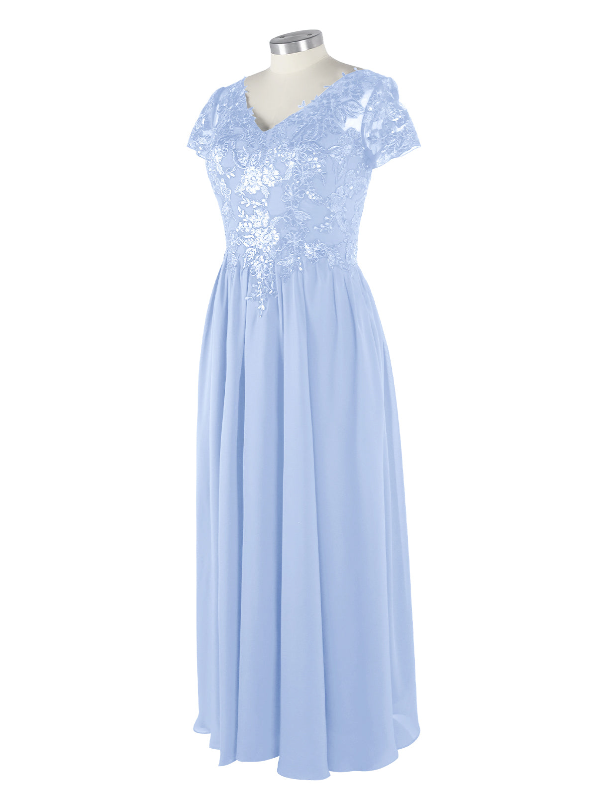 Short Sleeves Chiffon Dress 