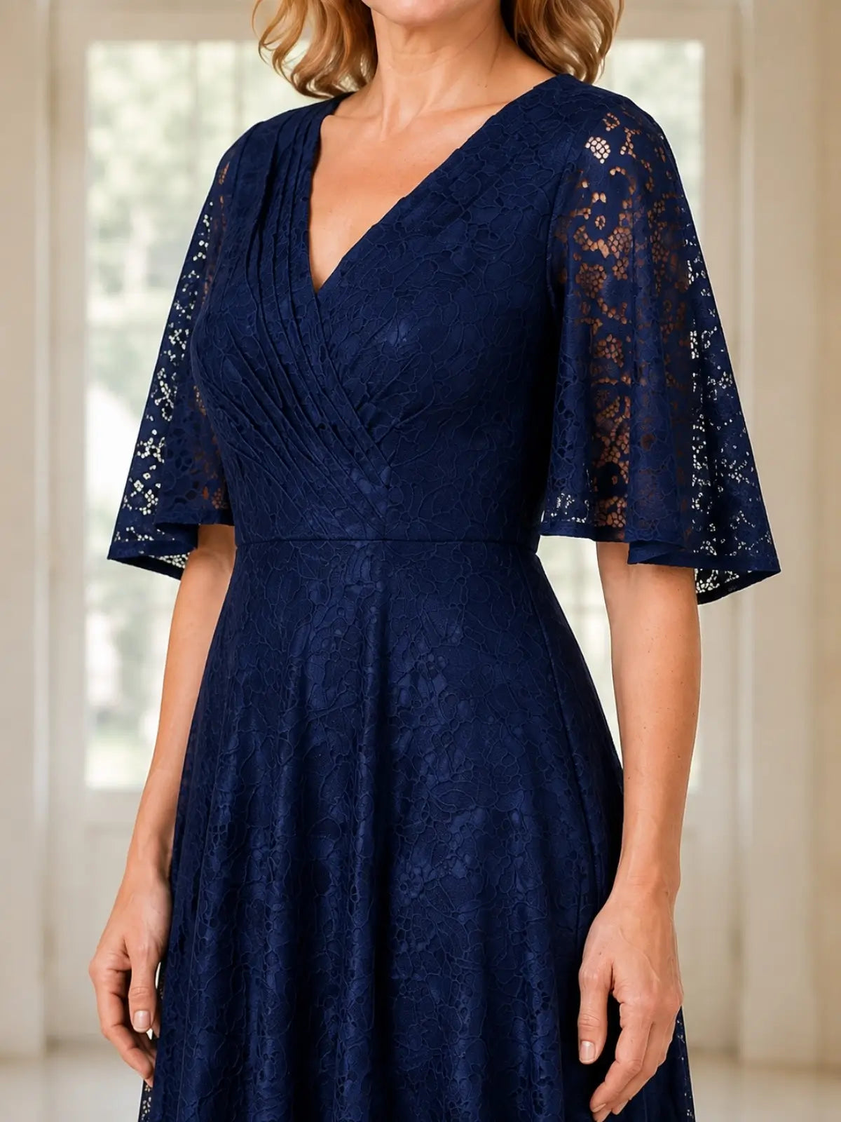 A-Line Lace Mother of the Bride Dress
