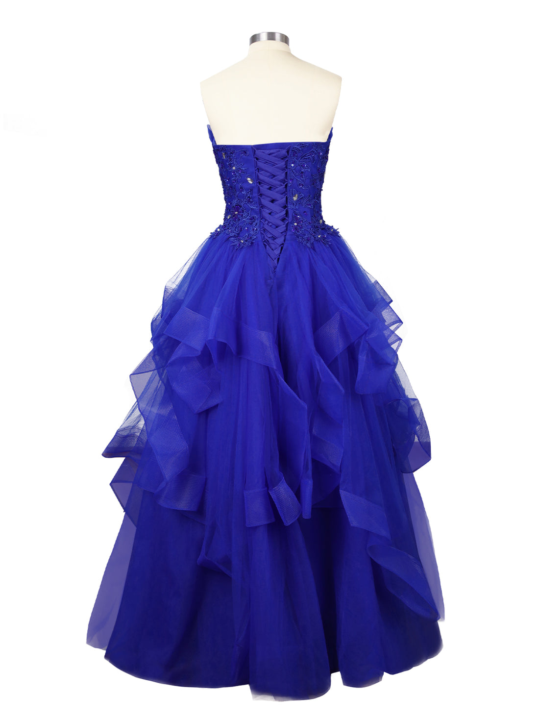 Tiered Strapless Prom Dress 