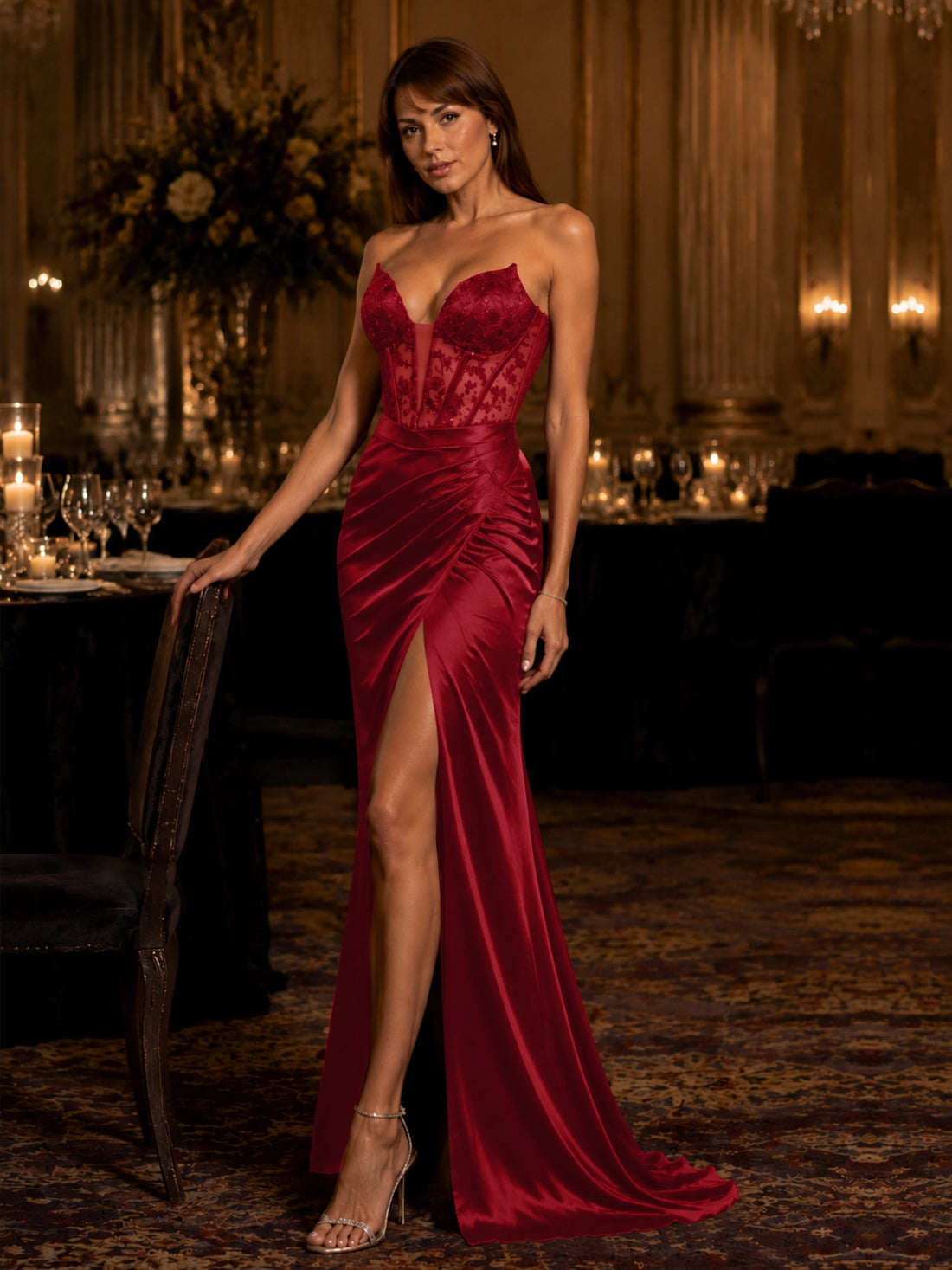 Silk-like Prom Dress with Sweetheart Neckline
