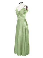 Silk-Like Pleated Prom Dress 