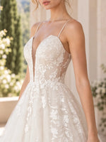 A-Line Wedding Dress with Illusion Mesh Back Detail
