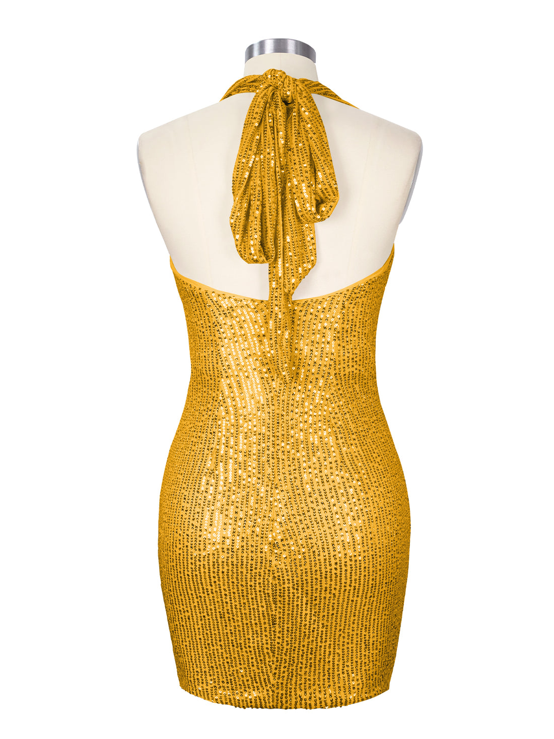 Halter Sequin Sheath Mini Dress 
