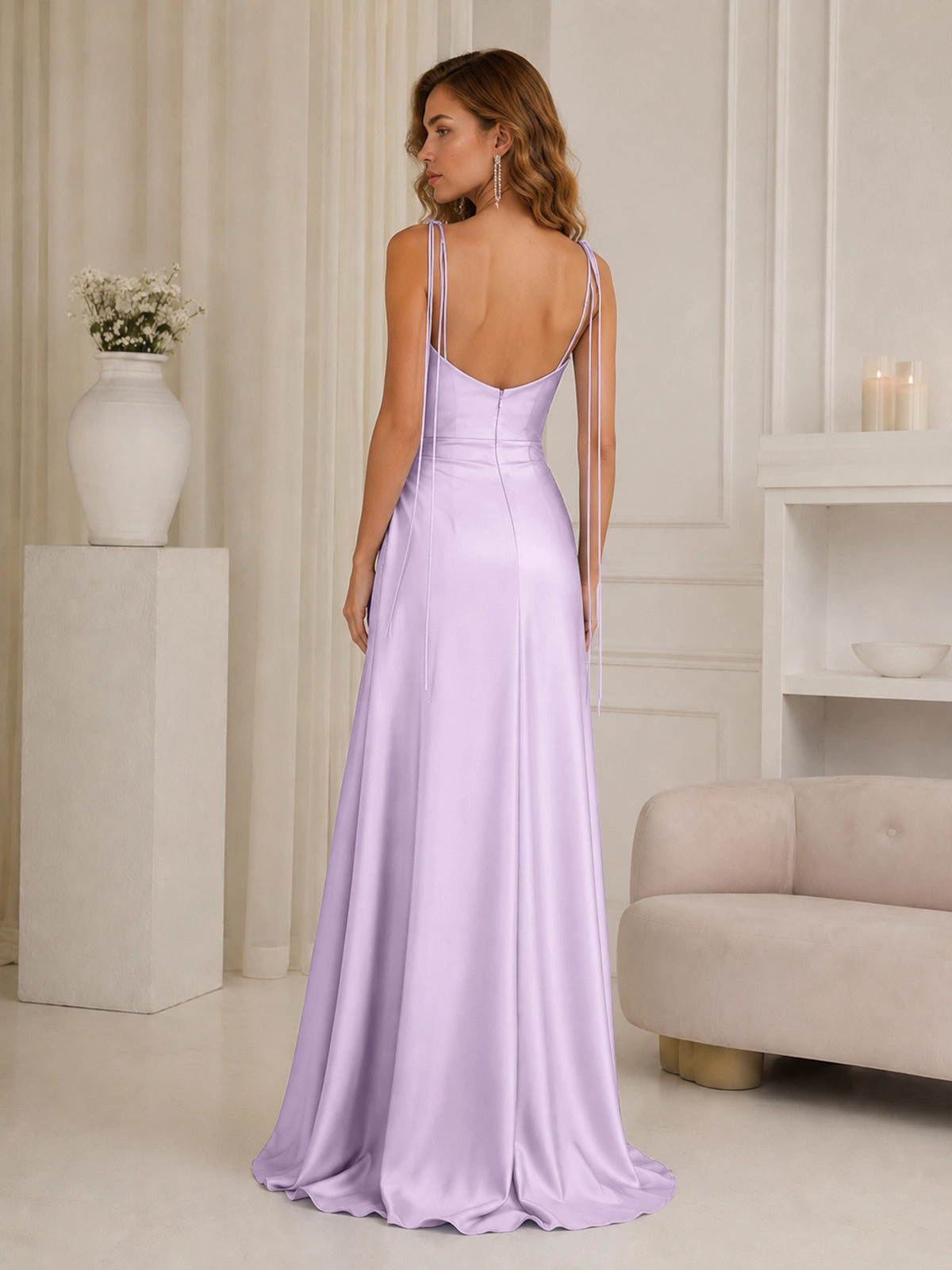 Cowl Neck Prom Dress with Ruched Waist