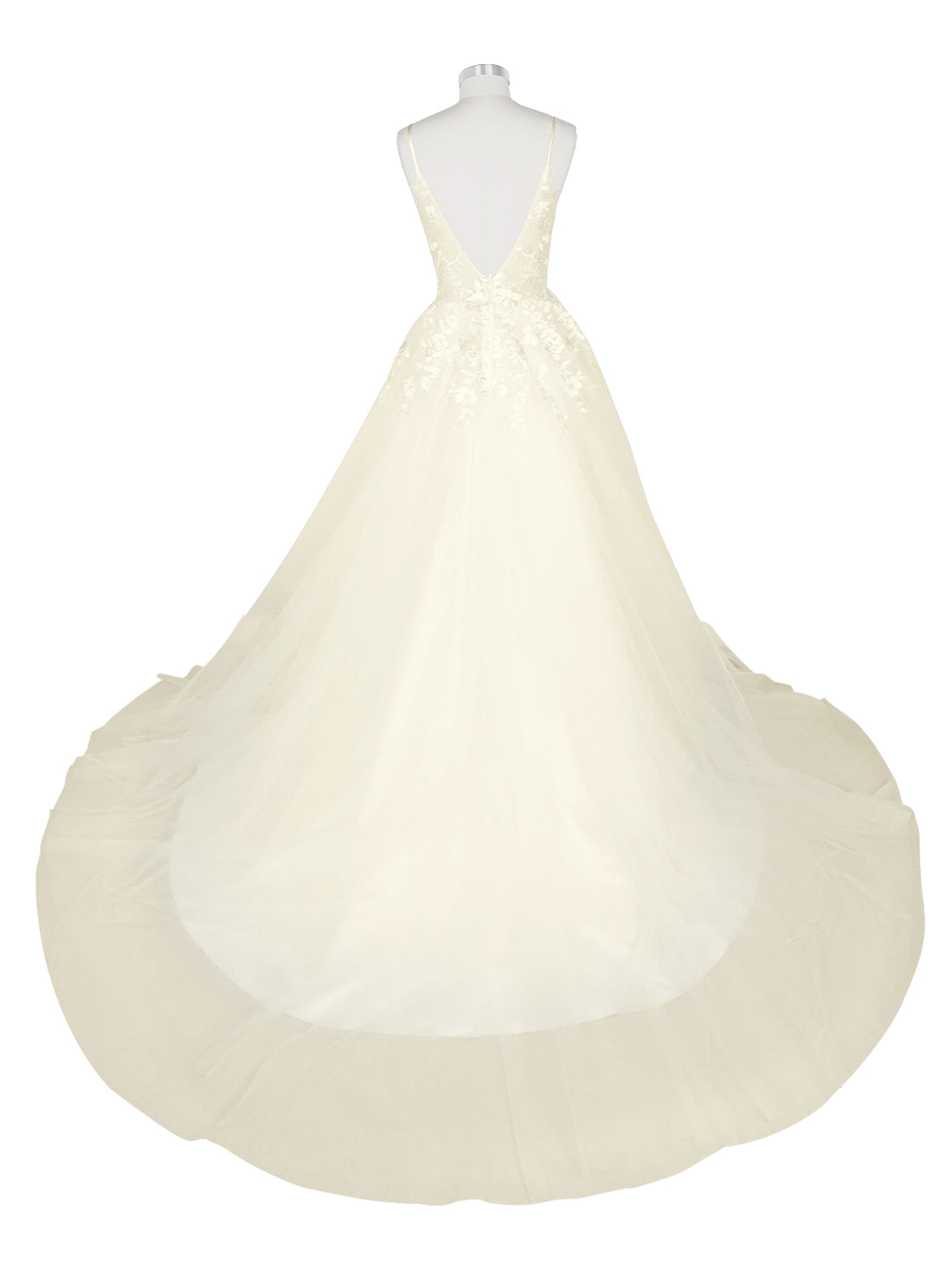 Illusion Spaghetti Straps Wedding Dress 