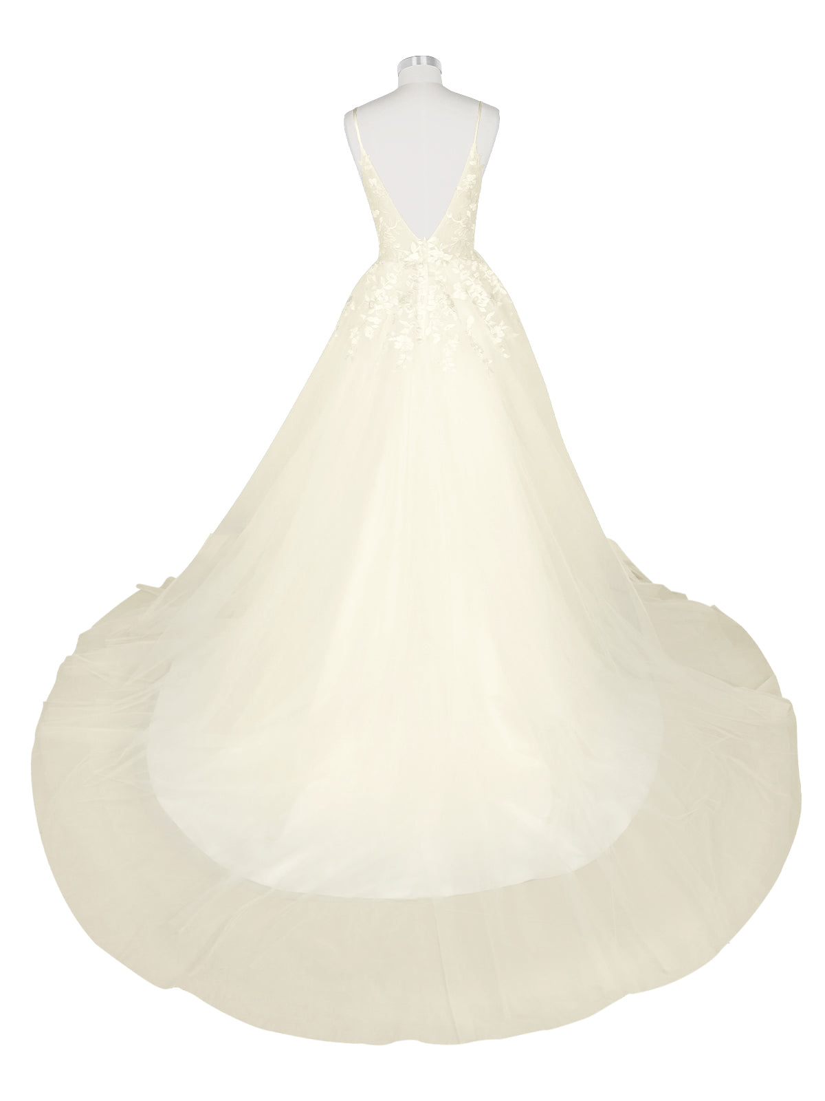 Illusion Spaghetti Straps Wedding Dress 