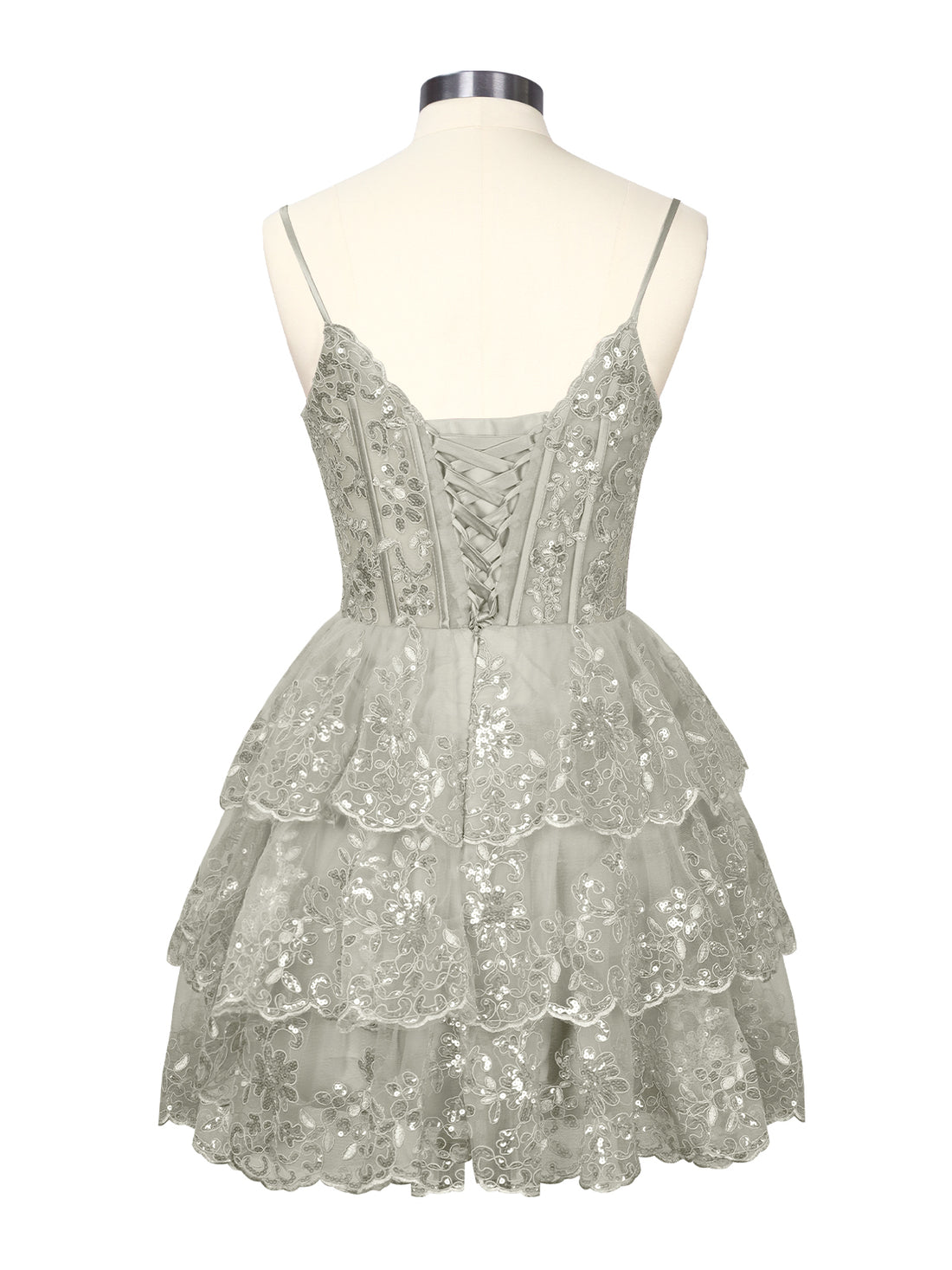 Sequin Appliques Mini Dress 